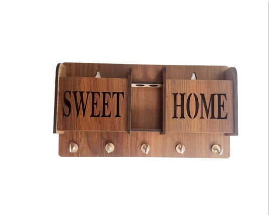 Sweet Home Wooden Phone Stand & Keyholder