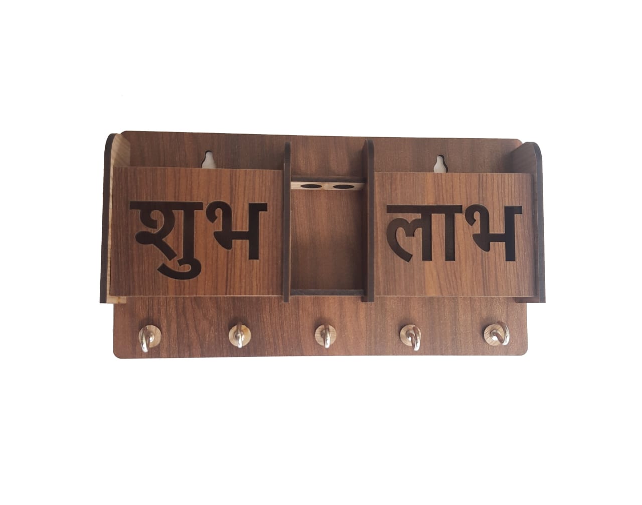 Shubh Labh Wooden Phone Stand & Keyholder